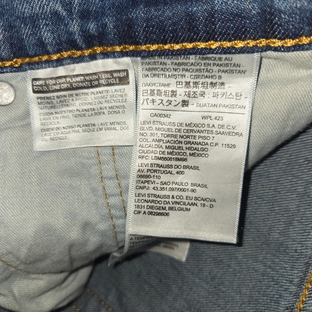 NEW Levis 505 Regular Fit Straight Leg Jeans Mens 40x30 Blue Denim Stretch - Picture 3 of 8